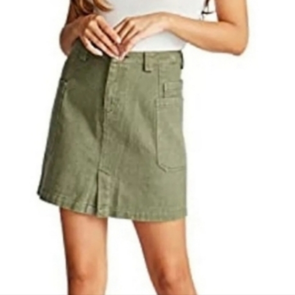 Vigoss Olive Denim Skirt